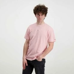 A buon mercato ✔️ TOMMY 👖 JEANS T-SHIRT D2 TINY LINEAR Rosa 🛒 -Offerte Novità Negozio tommy jeans dm0dm12852 t shirt d2 tiny linear casual uomo 045110201 th9 5