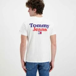 Bilancio ⭐ TOMMY 👖 JEANS T-SHIRT LOGO RETRO Bianco 🥰 -Offerte Novità Negozio tommy jeans dm0dm13293 t shirt back graphic casual uomo 045112201 ybr 4