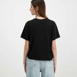 Vendita calda 💯 TOMMY 👖 JEANS T-SHIRT LINEAR LOGO DONNA Nero 🎉 -Offerte Novità Negozio tommy jeans dw0dw10057 t shirt linear logo donna casual donna 045112501 bds 4