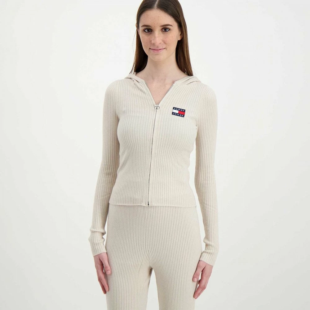 Promo π TOMMY π JEANS CARDIGAN FULL ZIP CON CAPPUCCIO DONNA Beige π 5 Promo π TOMMY π JEANS CARDIGAN FULL ZIP CON CAPPUCCIO DONNA Beige π - immagine 3