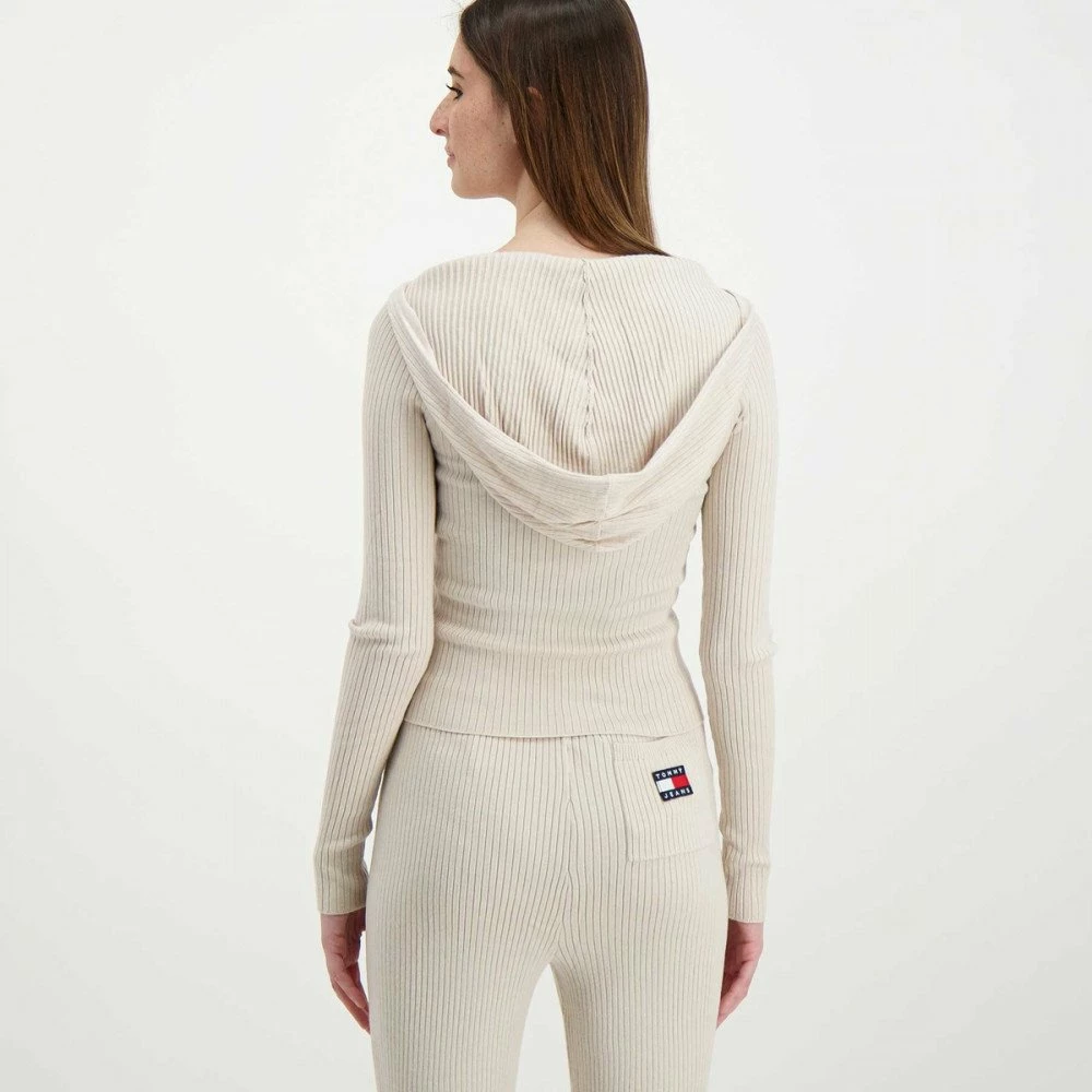 Promo π TOMMY π JEANS CARDIGAN FULL ZIP CON CAPPUCCIO DONNA Beige π 6 Promo π TOMMY π JEANS CARDIGAN FULL ZIP CON CAPPUCCIO DONNA Beige π - immagine 4