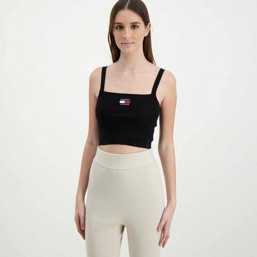 Acquistare π TOMMY π JEANS CANOTTA CROP CON LOGO DONNA Nero π 5 Acquistare π TOMMY π JEANS CANOTTA CROP CON LOGO DONNA Nero π - immagine 3