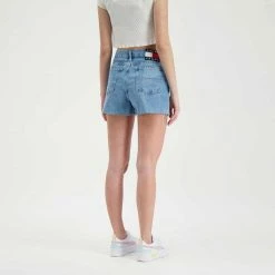 Buono ❤️ TOMMY 👖 JEANS BERMUDA MOM DONNA Azzurro 🎁 -Offerte Novità Negozio tommy jeans dw0dw12458 bermuda mom donna casual donna 045113201 1ab 5