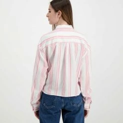 Miglior offerta 👏 TOMMY 👖 JEANS CAMICIA CON NODO DONNA Bianco, Rosa ✔️ -Offerte Novità Negozio tommy jeans dw0dw12901 camicia con nodo donna casual donna 045115501 the 4