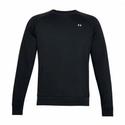Nuovo 😍 UNDER ARMOUR FELPA GIROCOLLO RIVAL FLEECE Nero ⌛