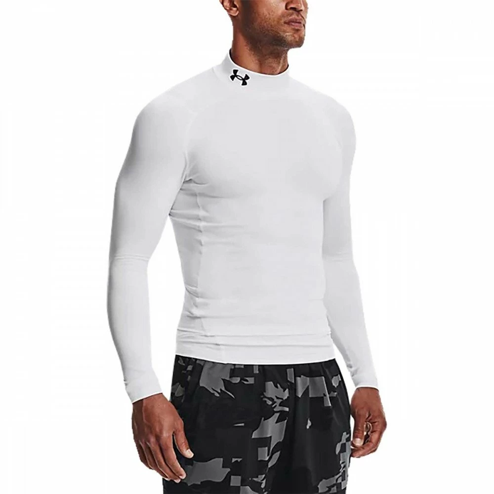Nuovo 💯 UNDER ARMOUR MAGLIA MANICA LUNGA LUPETTO COLDGEAR® COMPRESSION Bianco 🧨 - immagine 3