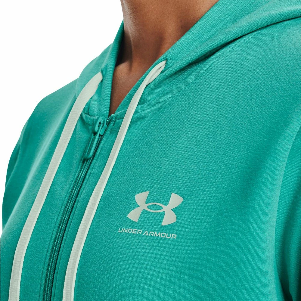 Nuovo di zecca 🎁 UNDER ARMOUR FELPA ZIP RIVAL TERRY DONNA Verde ❤️ 7 Nuovo di zecca 🎁 UNDER ARMOUR FELPA ZIP RIVAL TERRY DONNA Verde ❤️ - immagine 5