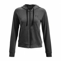 A buon mercato ✨ UNDER ARMOUR FELPA FULL ZIP CON CAPPUCCIO RIVAL TERRY DONNA Grigio ⌛