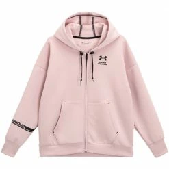 Nuovo di zecca 😀 UNDER ARMOUR FELPA ZIP E CAPPUCCIO SUMMIT KNIT DONNA Rosa 👍