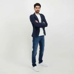Bilancio 🎁 V2 GIACCA IN LINO SARTORIALE Blu 😉 -Offerte Novità Negozio v2 gusli giacca in lino sartoriale casual uomo 045118801 bl 6