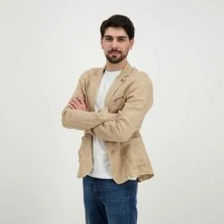 Offerte ✔️ V2 GIACCA IN LINO SARTORIALE Beige ❤️ -Offerte Novità Negozio v2 gusli giacca in lino sartoriale casual uomo 045118901 sab 5