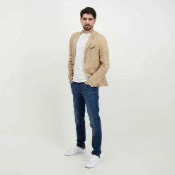 Offerte ✔️ V2 GIACCA IN LINO SARTORIALE Beige ❤️ -Offerte Novità Negozio v2 gusli giacca in lino sartoriale casual uomo 045118901 sab 6