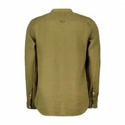 Presa 🧨 WOOLRICH CAMICIA IN LINO COLLO COREANA Verde 🔔 -Offerte Novità Negozio woolrich cfwosi0079mrut2558 camicia in lino collo guru casual uomo 044672901 6098 2