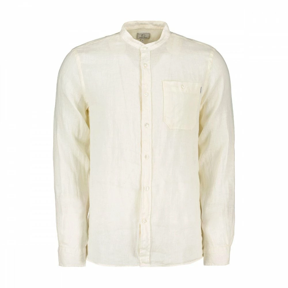 Vendita lampo 🔔 WOOLRICH CAMICIA IN LINO COLLO COREANA Bianco 🔥 3 Vendita lampo 🔔 WOOLRICH CAMICIA IN LINO COLLO COREANA Bianco 🔥