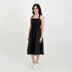 Offerte ⭐ WOOLRICH ABITO MEDIO POPLINE DONNA Nero ⌛ -Offerte Novità Negozio woolrich cfwwdr0098frut3027 abito popeline medium donna casual donna 044674101 100 3