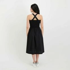 Offerte ⭐ WOOLRICH ABITO MEDIO POPLINE DONNA Nero ⌛ -Offerte Novità Negozio woolrich cfwwdr0098frut3027 abito popeline medium donna casual donna 044674101 100 4