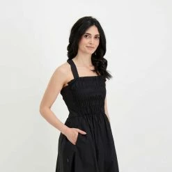 Offerte ⭐ WOOLRICH ABITO MEDIO POPLINE DONNA Nero ⌛ -Offerte Novità Negozio woolrich cfwwdr0098frut3027 abito popeline medium donna casual donna 044674101 100 5