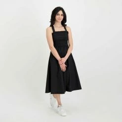 Offerte ⭐ WOOLRICH ABITO MEDIO POPLINE DONNA Nero ⌛ -Offerte Novità Negozio woolrich cfwwdr0098frut3027 abito popeline medium donna casual donna 044674101 100 6