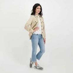 Vendita all'ingrosso 🎁 WOOLRICH GIACCA OVERSHIRT VISCOSA LINO DONNA Beige 😉 -Offerte Novità Negozio woolrich cfwwos0057frut3043 giacca overshirt viscosa lino donna giacconi donna 044675101 8925 6